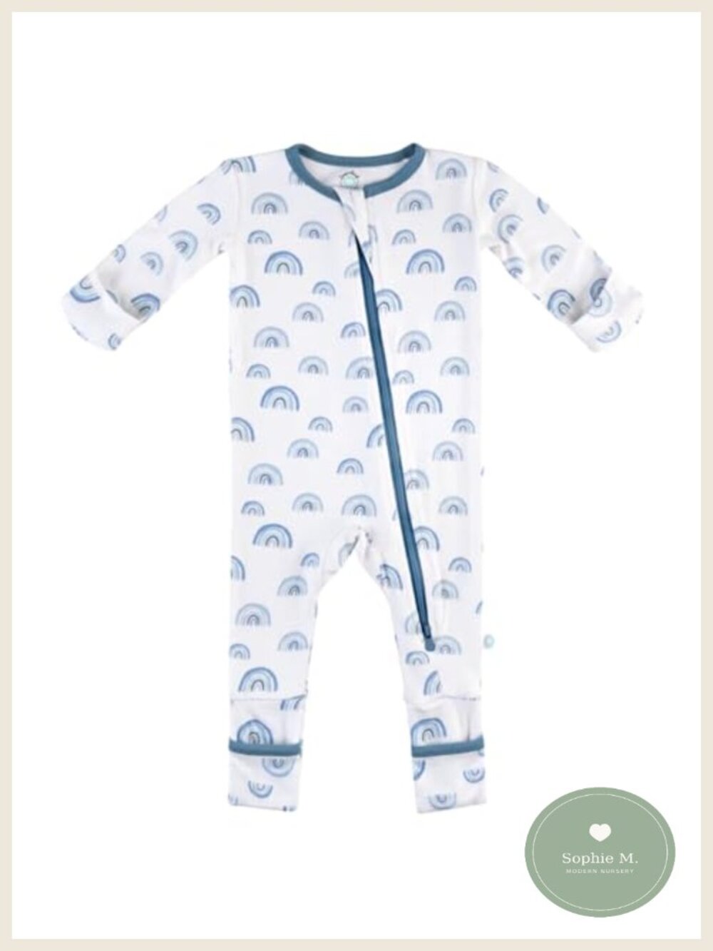 Ultra-Soft Bamboo Viscose Baby Pajamas with DreamCuffs, Two-Way Zipper